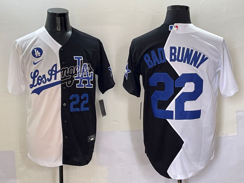 Men Los Angeles Dodgers #22 Bad bunny Black White Game Nike 2025 MLB Jersey style 3